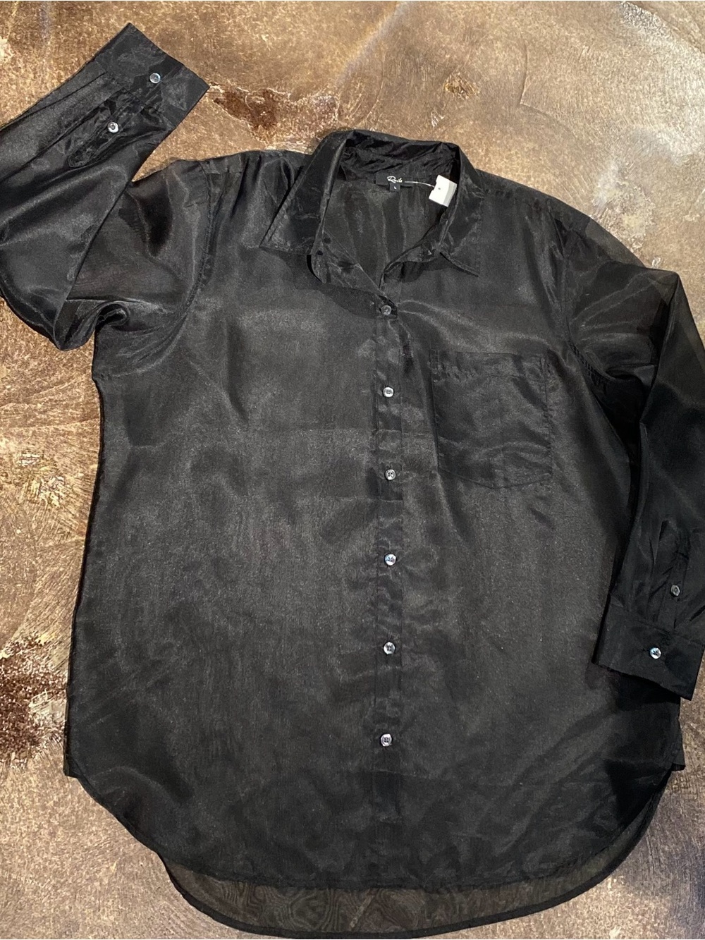 Rails Black Button-Down Shirt with Chest Pocket